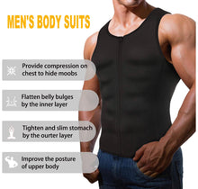 Load image into Gallery viewer, Men Shapewear Slimming Body Shaper Compression Shirt Tank top with Zipper Underwear for Tummy Control
